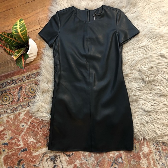 Zara Dresses & Skirts - Zara Black Faux Leather Mini Dress Zara Dresses & Skirts - Zara Black Faux Leather Mini Dress